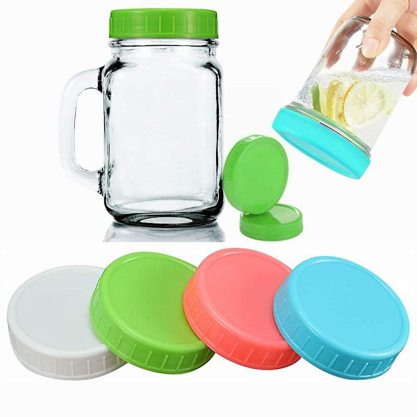 8 st Färgade Plastlock till Glasburkar Konserveringsburkar 70 mm Vanliga Munnar Lock för Plastförvaringslock till Glasburkar/Konserveringsburkar