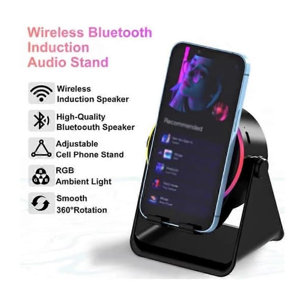 4-i-1 360° roterande Bluetooth-högtalarstativ White