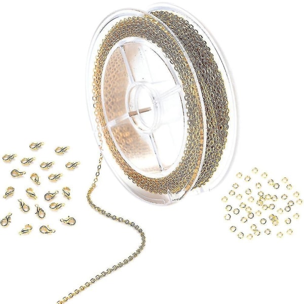 Kedjespole Bulk med 4 mm hoppring och hummerspännen för pyssel gör-det-själv-halsband Smycken Ma G