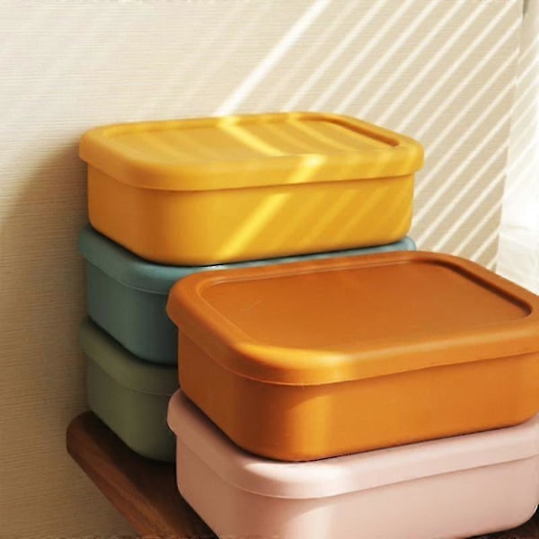 Hållbar Lunchbox i Silikon för att Hålla Maten Fräsch - Praktisk Värmebeständig Lunchlåda för Hemmet