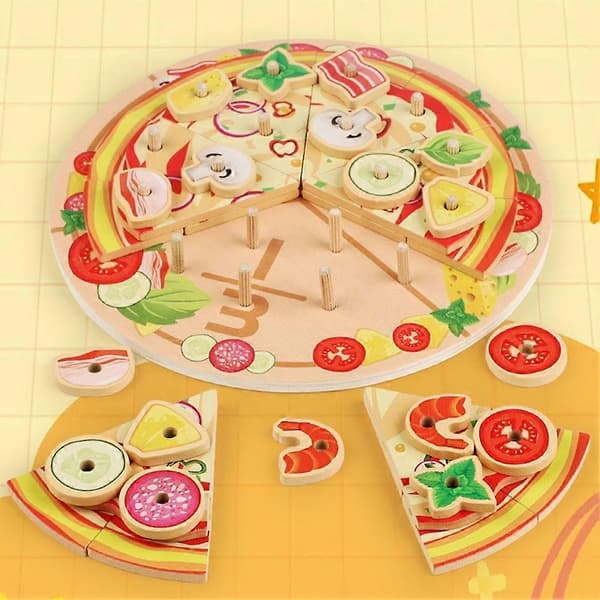 Lasten puinen keittiölelu DIY-simulaatio monikerroksinen pizzanvalmistuspeli
