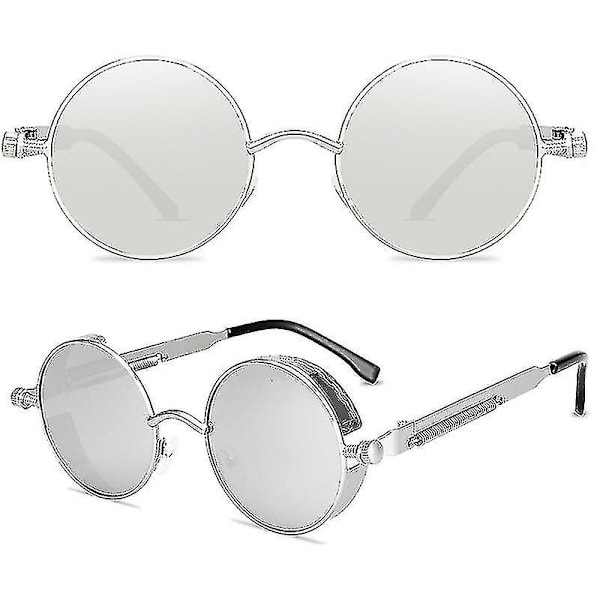 Steampunk-aurinkolasit Vintage-suojalasit Miehille Naisille Hippie Ympyrä UV 400 Cyberpunk Aurinkolasit Silmälasit