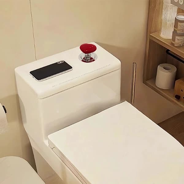 Farverig hjerteformet toiletskylleknap, universel toiletskyllekontakt, toiletskylleanordning til neglesalon.