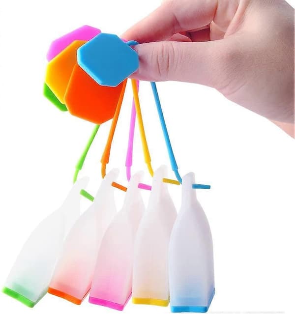 Silikon Tepåsar, Tinor 5-pack Återanvändbar Lösbladste Infuser Sil för Tekoppar, Muggar och Tekannor