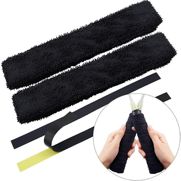 Sort Bomulds Håndklædegreb Superabsorberende Håndklæde Tennis Racket Overgrip Anti-Skrid Sikkerhedsbånd Tape Racketgreb Pro Overgrip