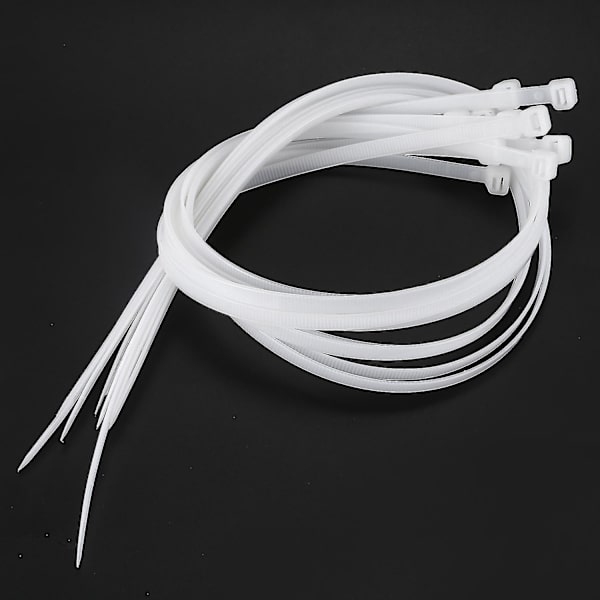 10x Ekstra Lange 76cm Hvide Zip-Bindere
