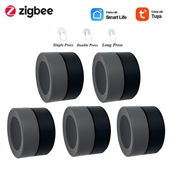 Trådlös Zigbee-knappbrytare Tuya Smart Home-vredbrytare Smart Scene-fjärrströmbrytare Controller Fungerar med Zigbee Hub Smart Life