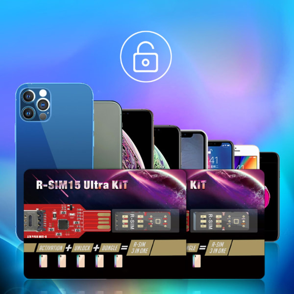 Hiborth R-SIM15 ULTRA Universal 5G Automatisk oplåsning af RSIM-kort med Eject Pin til iPhone