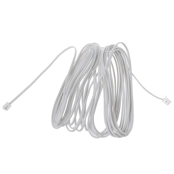 9M 30ft RJ11 6P2C Modulaarinen Puhelinjohto Valkoinen
