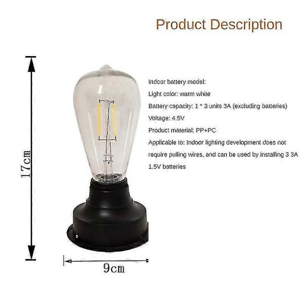1 kpl Aurinkoenergia LED Volframi Hehkulankakuula Lamppu 2800k Puutarha Yövalo 7cm/8.5cm Aita Valot