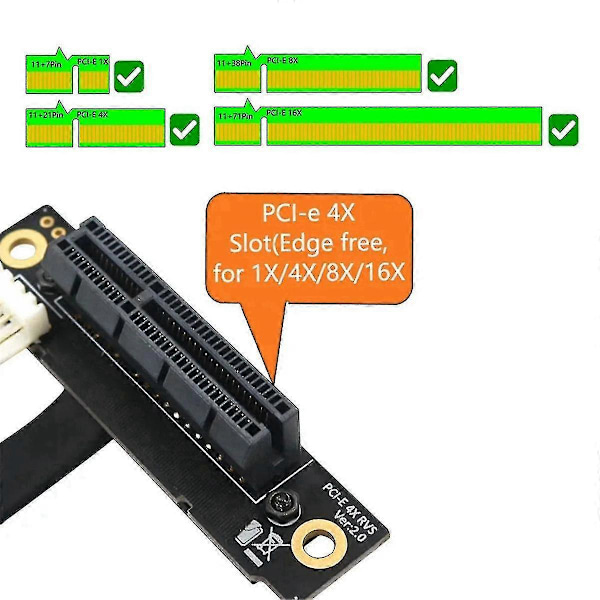 270 Graders M.2 NGFF Dubbelnyckel A-E till PCI-E 4X Adapter Konverteringskabel för PCI-E Testare Förlängare