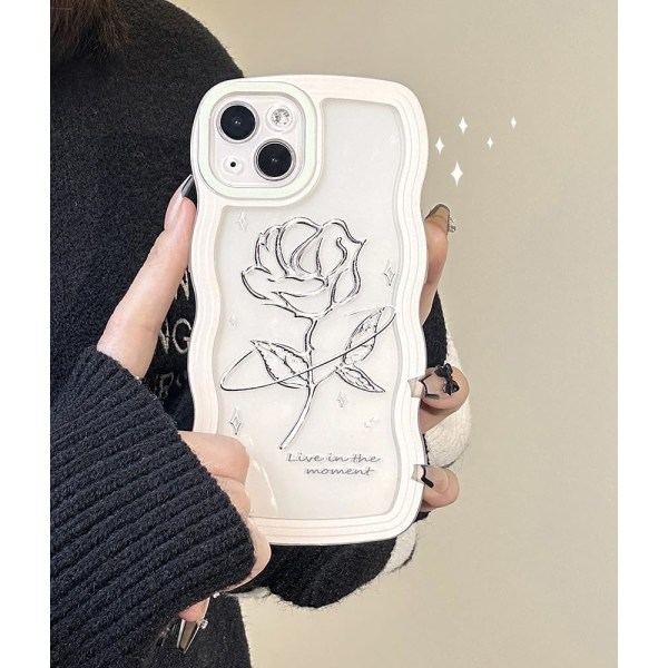 Läpinäkyvä kuori iPhone 16 Pro Max -puhelimelle, Söpö yksinkertainen aaltoileva kehys Slim Fit Iskunkestävä puhelimen suojus Läpikuultava Pehmeä Söpö suojaava T