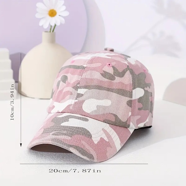 Pink Camouflage Baseball Cap Casual Buet Skygge Solhat Justerbar Hip Hop Far Hatte Til Kvinder