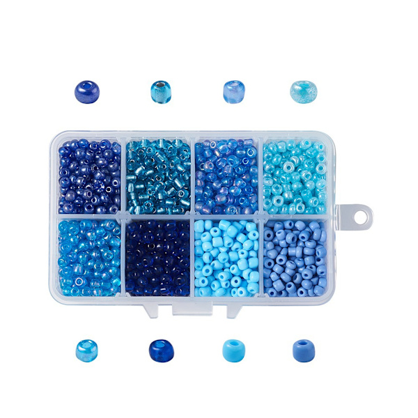 4mm runde glasrisperler i æske, løse perler, håndlavede perler, smykketilbehør