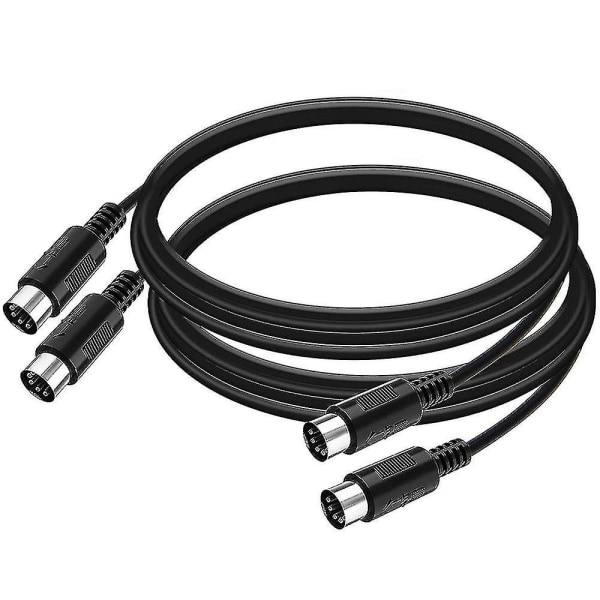 2-pack 5-pin Din Midi-kabel, 3-fot hane till hane 5-pin Midi-kabel för Midi-keyboard, keyboard Synth