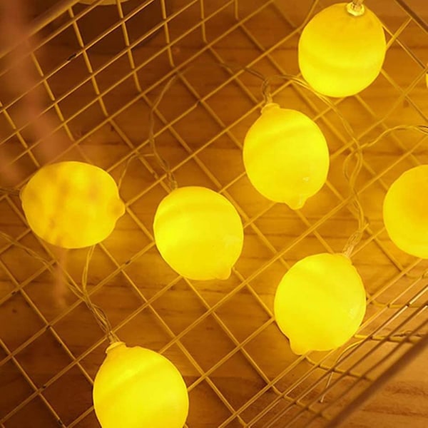 10 led citronkedja ljusbollssnöre Fairy Light Holiday Lighting Globe Lighting Batteridriven kedja för julfestivaldekoration (gul 1st)