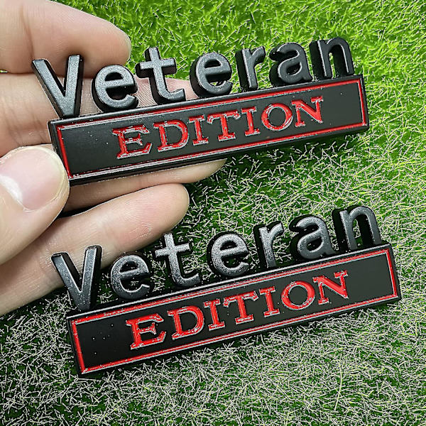 2pack Veteran Edition Car Decal Emblem 3d Bokstäver Badge Exteriör Bil Lastbil Klistermärken, Roliga Bokstäver Dekaler Passar För Fordon, Lastbil, Suv, Dörrdekoration