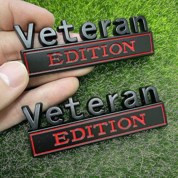 2pack Veteran Edition Car Decal Emblem 3d Letters Badge Exterior Car Truck Stickers, Funny Letters Decals Fit For Vehicle, Truck, Suv, Door Decoration