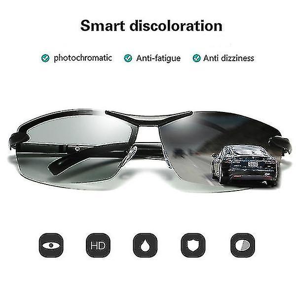 Polariserede fotokromiske solbriller til mænd Uv400 Driving Transition Lens Solbriller