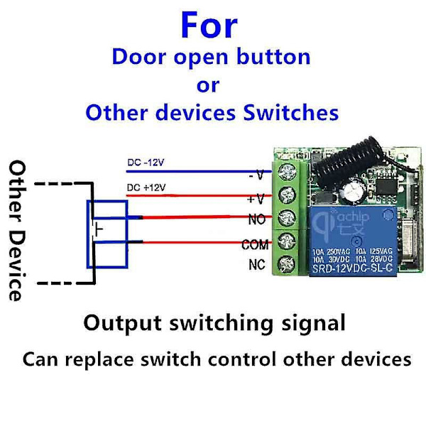 Aubess DC 12V Enkelsidig relämodul RF trådlös strömbrytar mottagare + fjärrkontroll sändare DIY-kit fjärrkontroll