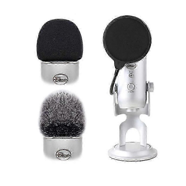 Passer til Blue Yeti Pro Studio Mikrofon Svampebetræk Blue Yeti/yeti Pro Vindskærm Mikrofon Svampe Sprøjtsikker Dunbetræk