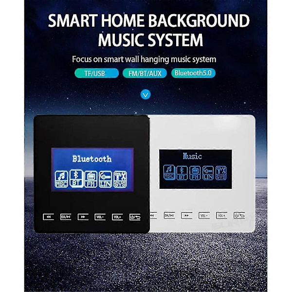 86 Bluetooth Mini Hjemmemusik System Kompatibelt med Vægmounted Forstærker Touch Key