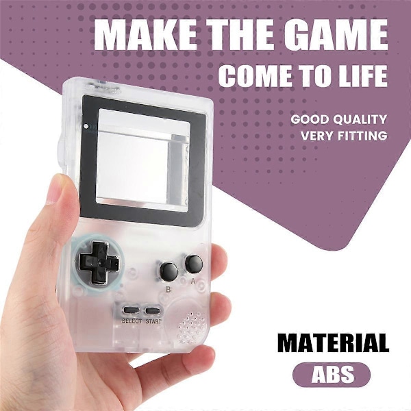 DIY-skalbyte för Gameboy Pocket-spelkonsol för GBP-skal med knappar Kit klasslins transparent vit