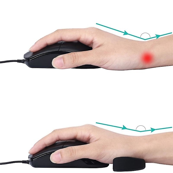 Silikonhandledsstöd Musmatta Höger Hand Version Svart Höger Hand