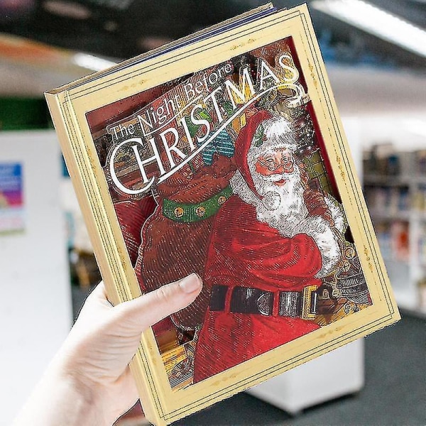 The Night Before Christmas Pop-up bog med lys og lyd Udsøgte klassiske attraktive historie nytårsgaver