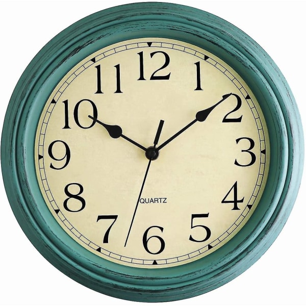 Silent No Tick Round Retro Quartz Clock vægur (12 tommer)
