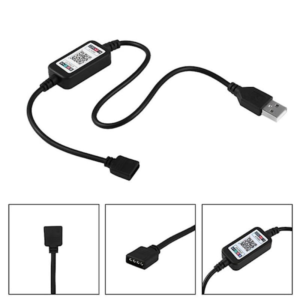 Universal Mini Trådløs 5-24v Smartphone Kontrol Rgb Led Strip Lys Controller Usb Kabel Bluetooth 4.0 Til Hotel Bar Ktc Hjem