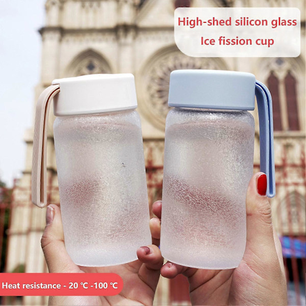 200ml/300ml Vattenkopp med Iskorn, Hög Borosilikatglas