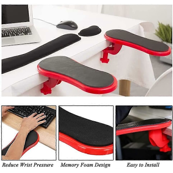 Justerbart Armstöd för Dator, Ergonomiskt Handledsstöd, Skrivbordsarmstöd, Justerbar
