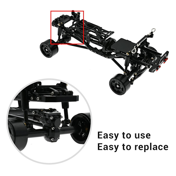 Metall Bakaksel Truss Link Mount Base for Axial SCX24 90081 C10 1/24 RC Crawler Bil Oppgraderingsdeler A