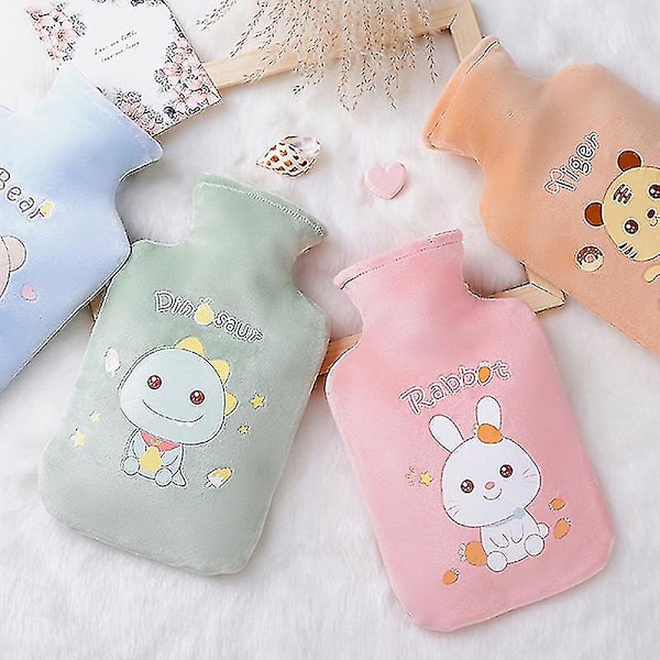 Hot Water Bottle With Cute Fleece Cover,hot Water Bag For Hot And Cold Compress, Hand Feet Warmer, Pain Relief