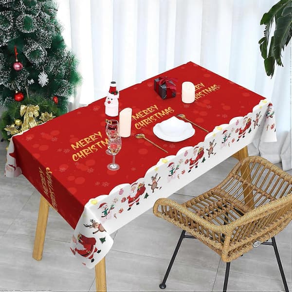 Rektangulär plastduk för julbord, vinterfest, 130 x 274 cm