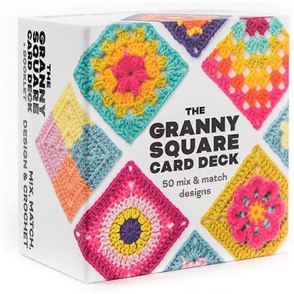 The Granny Square Card Deck, 50 Mix and Match Designs, Crochet Kit, Square Card Deck Crochet, Granny Square Cards