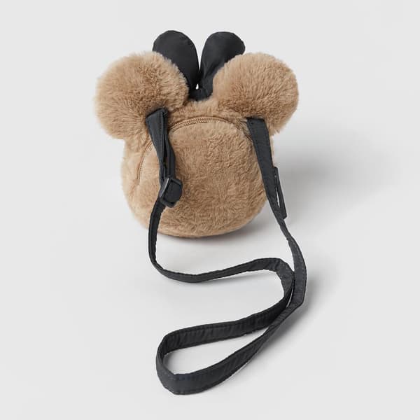 Khaki plyschbåge minikorsväska för barn