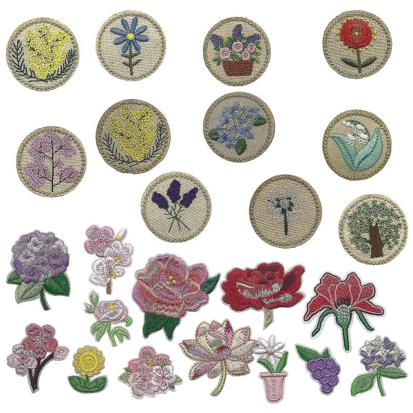 13 stk Strygelapper Blomsterapplikationer Stickers, Broderi Dekorative Patches Applikation Sy på pat