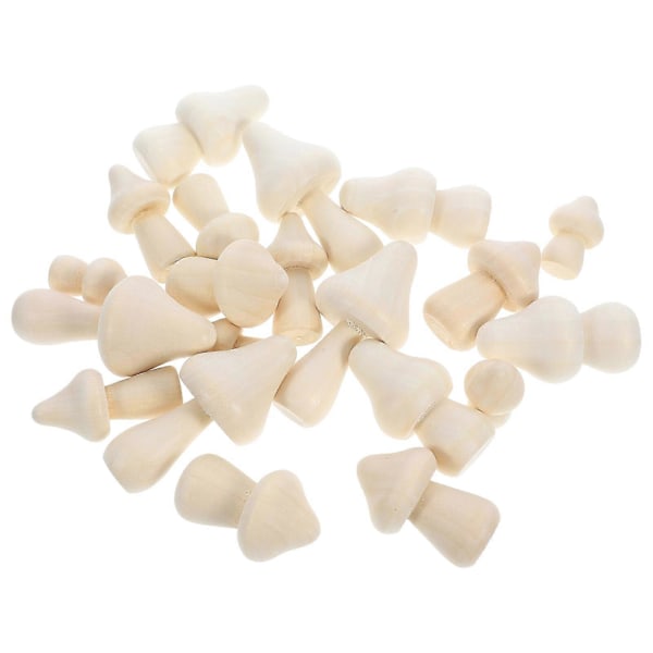 20 stk Mini Sopp Håndverk Uferdige Tre Sopp Tre Sopp Dekor DIY Håndverk