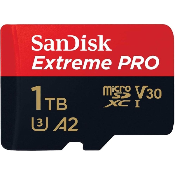 Extreme Pro 1tb Microsdhc-hukommelseskort + SD-adapter med A1-appydelse + Rescue Pro Deluxe 100 Mb/s Class 10, Uhs-i, U3, V30 Sdsqxcg-032g-gn6ma, R