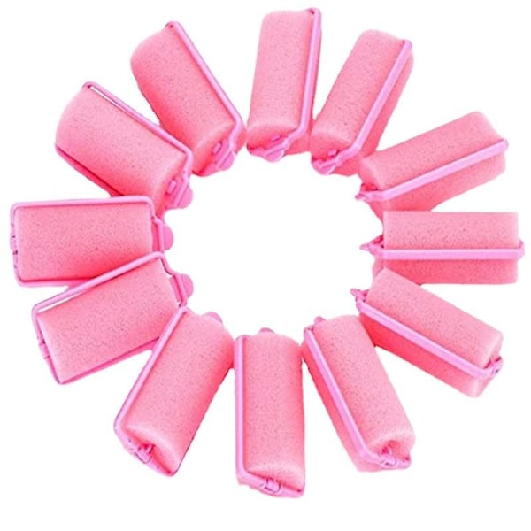 Skumsvamp Hårrullar Rosa hårrullar Soft Sponge Curlers Gör-det-själv-hårstyling Frisörverktyg för kvinnor Barn (12st, rosa)