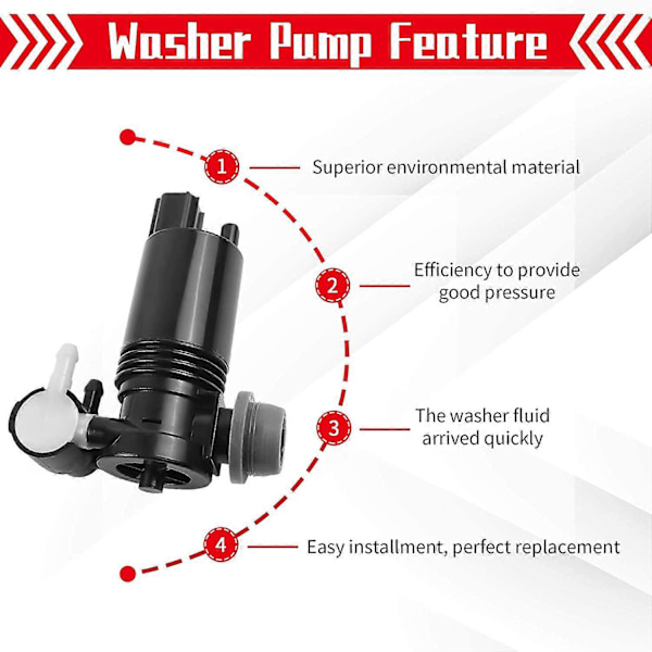 Vindrutespolarpump Ersättning för Edge Explorer Fiesta Flex TaurusX 8A61-17K624-AA