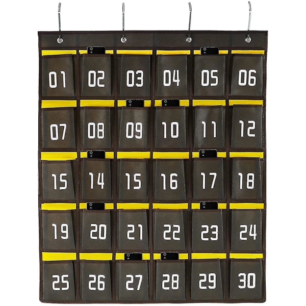 Numeroitu luokkahuoneen sekalaiset vaatekaappitaskukaavio matkapuhelimille pidike seinään ripustettava organizer