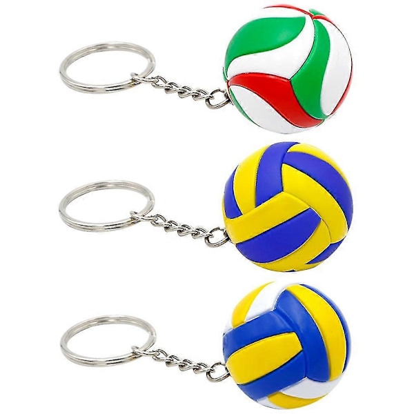 3 stk. Multifunktionelle nøgleringe Dekorative Volleyball nøgleringe Bærbare nøgleringe