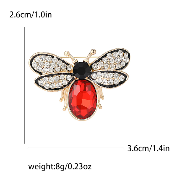 Rihmauskivi-mehiläisen rintaneula Vintage Fly Insect Corsage Crystal Moth Brooch