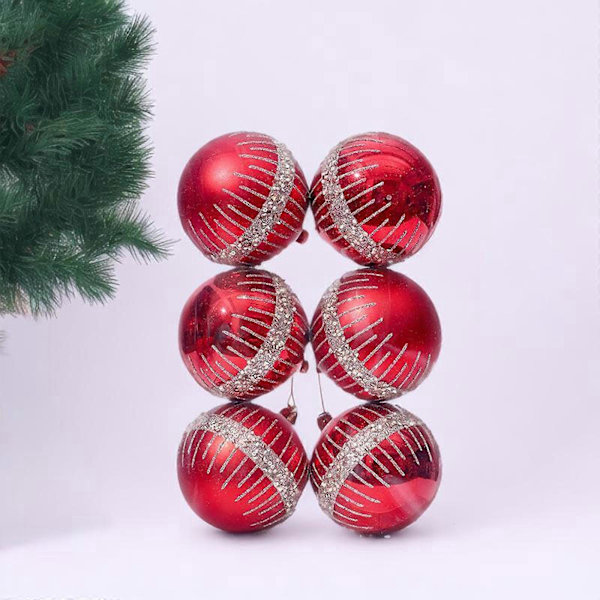 Julgranspynt Juldekorationer 8cm/6st Handmålade Julgranskulor För Julgran