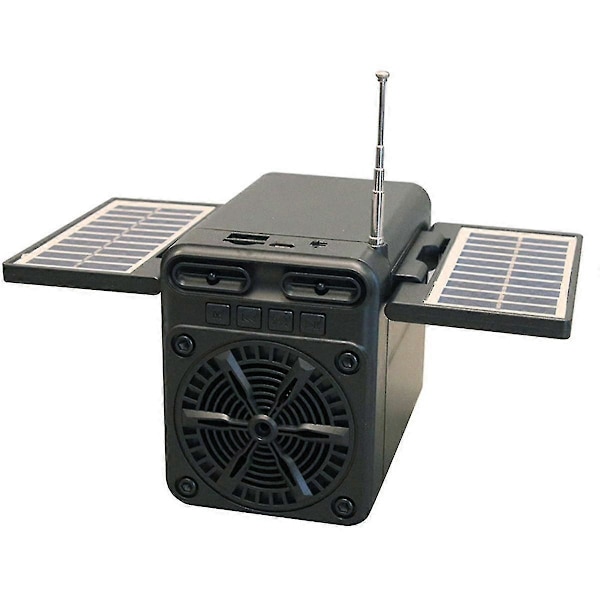 Kannettava FM-radio Solar Emergency Radio Receiver Kaiutin Mini Bluetooth Soundbar Tukee TF-korttia U-levyä 18650 Akku