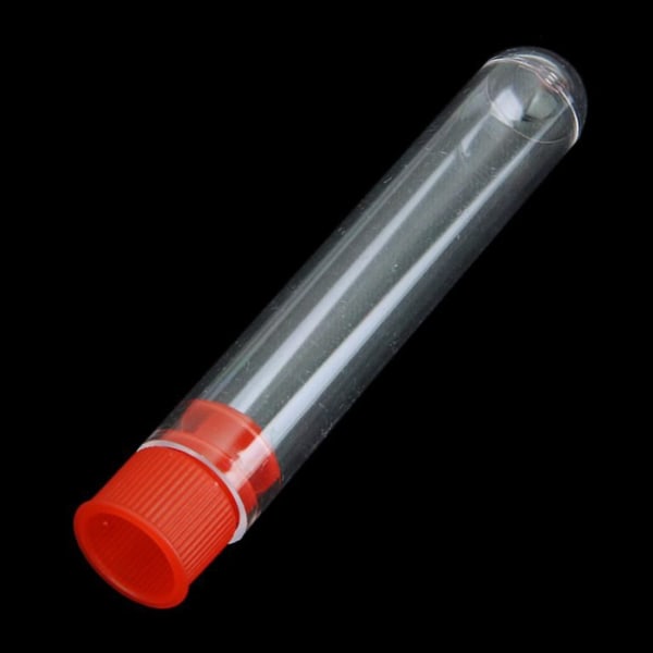 20 stk. ufuldendte plastreagensglas Lab testværktøj med skruelåg gennemsigtig, 12 * 60 mm