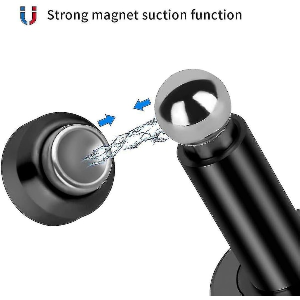 Magnetisk dörrstopp, magnetisk dörrstopp, dörrkarm, väggfäste och golvfäste (svart)